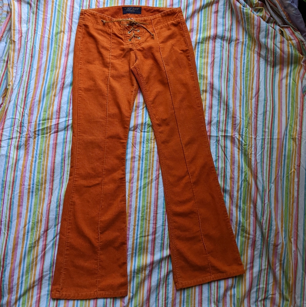 Vintage Juicy Couture Jeans low rise lace up corduroy flares, 26
